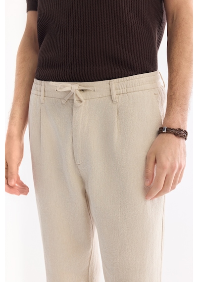 Avva Erkek Bej Beli Bağcıklı Keten Karışımlı Chino Relaxed Fit Pantolon B003036 Avva Erkek Bej Beli Bağcıklı Keten Karışımlı Chino Relaxed Fit Pantolon B003036