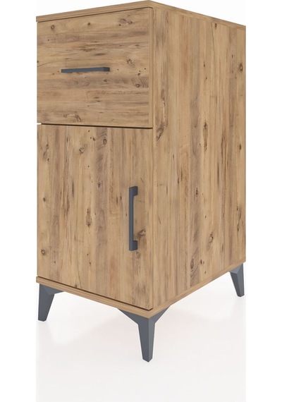 Kronos Komodin Tek Raflı Tek Çekmeceli Tek Kapaklı 44x59x96 Çam-çam Atlas Çam