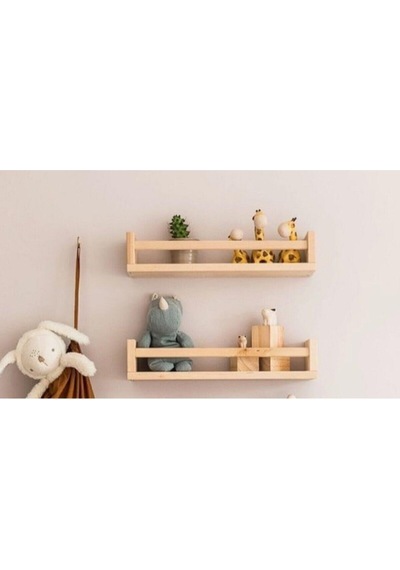 Babyroomstore Ahşap Montessori Raf Bebek Çocuk Odası 2Li Raf