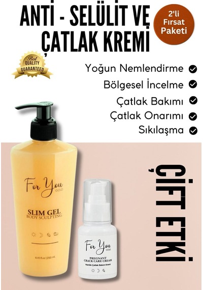 Slim Jel Slim Gel Selülit Jeli Ve Çatlak Oluşumunu Azaltmaya Yardımcı Çatlak Kremi & Çatlak Seti