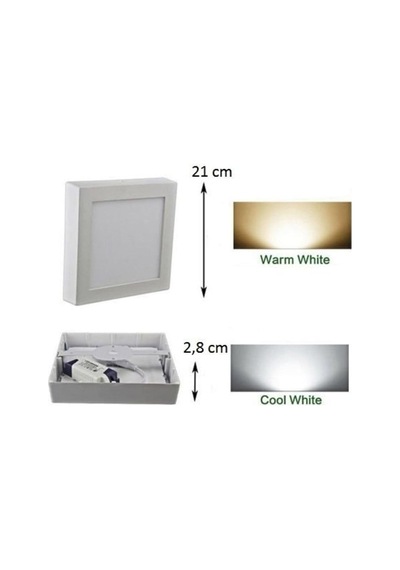 30w Sıva Üstü Kare Led Armatür Ct-5274 Gün Işığı Uyumlu Diğer