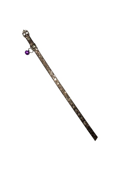 Kahverengi Kendinden Desenli Rugan Derili 1 CM Metal Kilit Tokalı