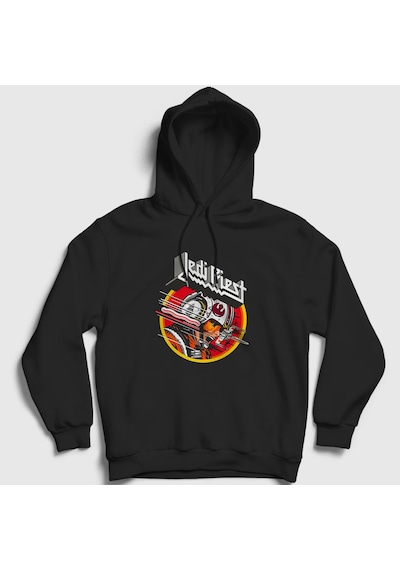 Presmono Unisex Jedi Judas Priest Kapüşonlu Sweatshirt Siyah