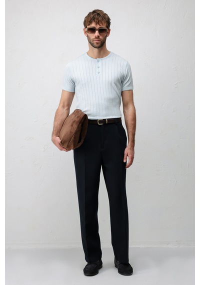 Antioch Pileli Relaxed Fit Erkek Pantolon Lacivert