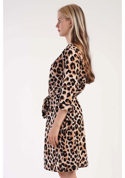 Vienetta Kadın Kapri Kol Leopar Sabahlık C9t8n0403 001