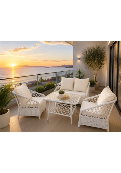 Omit Pazar Beyaz Rattan Bahçe Balkon Oturma Takımı 2+1+1 Cam Sehpalı Balkon Mobilyası, Bahçe Takımı, Teras Oturma Grubu Omit Pazar Beyaz Rattan Bahçe Balkon Oturma Takımı 2+1+1 Cam Sehpalı Balkon Mobilyası, Bahçe Takımı, Teras Oturma Grubu