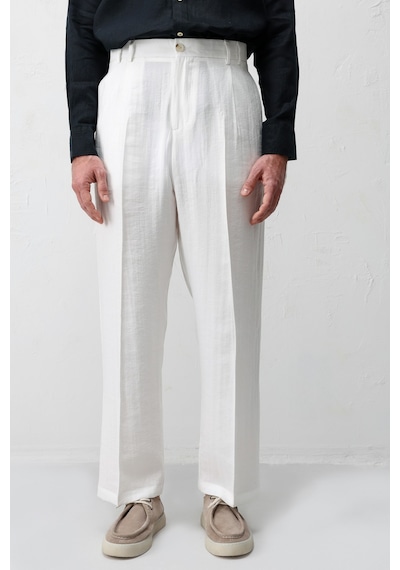 Antioch Lyocell Relaxed Fit Pileli Erkek Pantolon Ekru