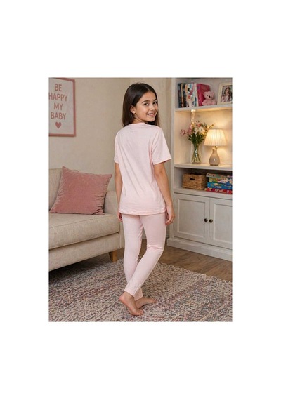 Bubiee Baby Kız Çocuk Pamuklu Toz Pembe Ev Kıyafeti Kısa Kollu Tişört Ve Uzun Tayt Alt Üst Takım Bubiee Baby Kız Çocuk Pamuklu Toz Pembe Ev Kıyafeti Kısa Kollu Tişört Ve Uzun Tayt Alt Üst Takım