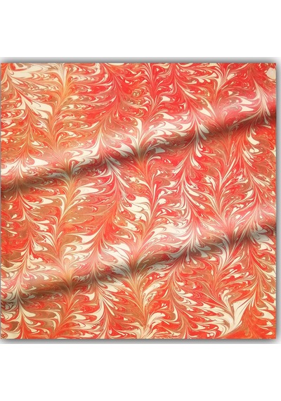 Elif Ebru Ebru Sanatı El Yapımı Twill İpek Eşarp Tıe 33 Pembe - Çok Renkli