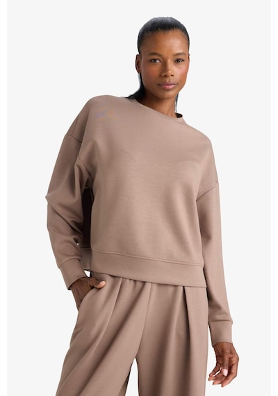 Defacto Defactofit Oversize Geniş Kalıp Bisiklet Yaka Modal Sporcu Sweatshirt E8954ax25aubn576 Kahve