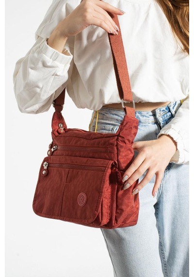 Baginn Klinkır Kadın Postacı Çanta Çok Cepli Kapaklı Model 30 20 Cm Su İtici Çapraz Askılı Postacı Çanta Kiremit