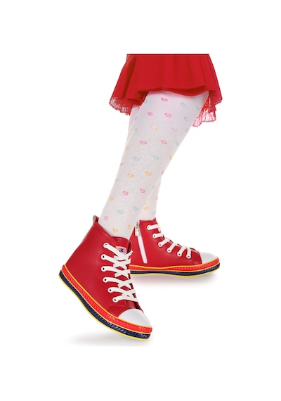 Kiko Kids Pant Günlük Bağcıklı Fermuarlı Kız Bebek Spor Ayakkabı Kırmızı Kırmızı