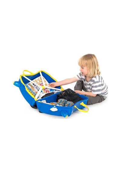 Trunki Çocuk Bavulu - Polis Arabası Percy Mavi