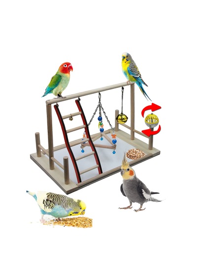 Usmtekno Kuş Oyuncağı Kuş Oyun Parkı 23 x 23 x 35 CM Çok Renkli