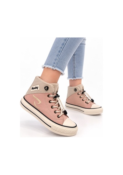 Papucumun Dünyası Çocuk Erkek/kız Yüksek Bilekli Bağcıklı Spor Ayakkabı Sneaker Pembe