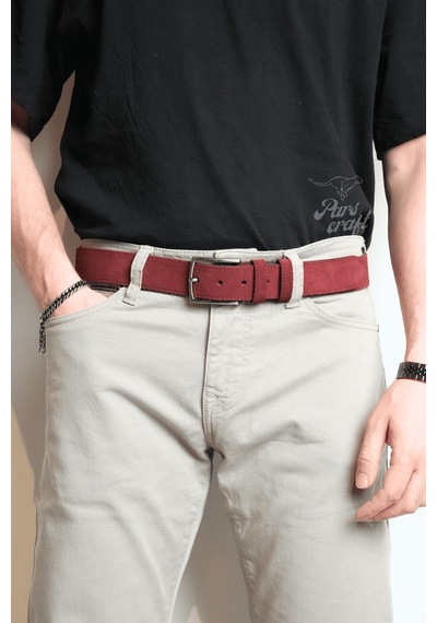 Parscraft Hakiki Süet Deri Erkek Kemer Bordo 4 Cm Düğün Nişan Takım Elbise Davet Kemeri Parscraft Hakiki Süet Deri Erkek Kemer Bordo 4 Cm Düğün Nişan Takım Elbise Davet Kemeri