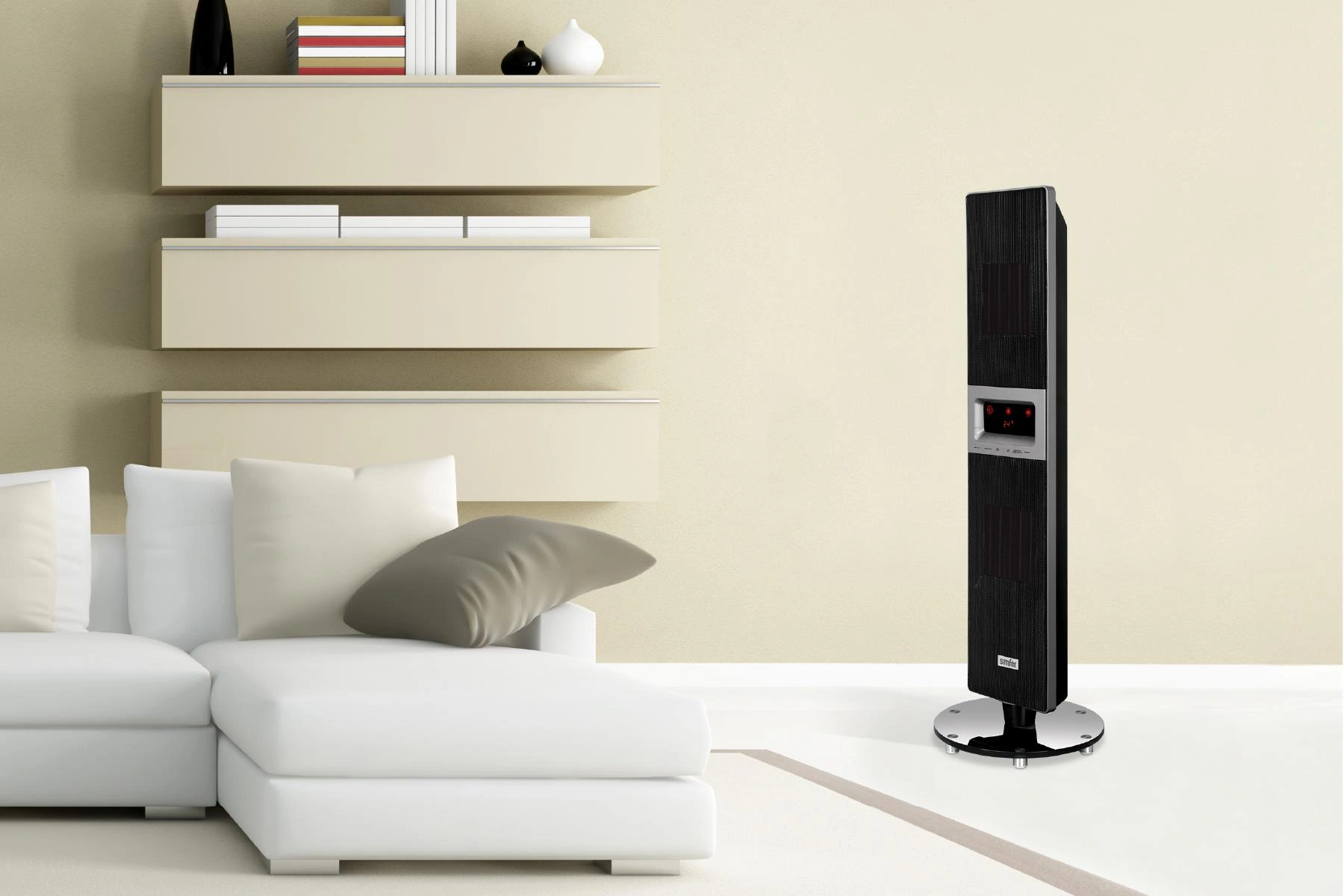 Simfer Sr2500 Single X Karbon Serisi Ip65 Suya-toza Dayanıklı Siyah Uzaktan Kumandalı İç/dış Mekan Isıtıcı