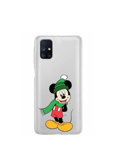 Samsung Galaxy Uyumlu M51 Kapak Mickey Mouse Tasarımlı Şeffaf Silikon Kılıf Şeffaf