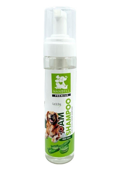 Nanbell Kedi Köpekler İçin Aloe Vera Kokulu Durulanmayan Köpük Şampuan 225 ML