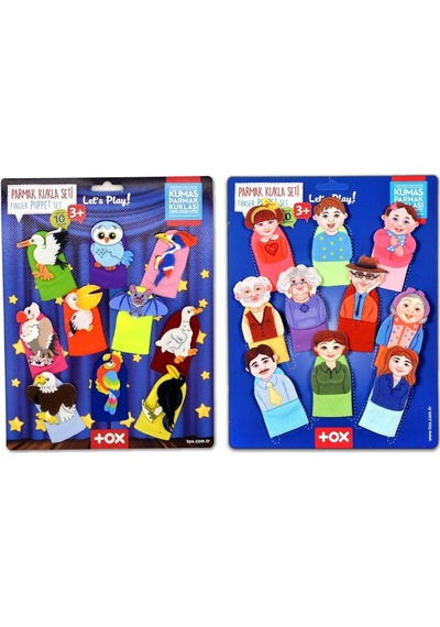 2 Set - 20 Parça Tox Aile  Bireyleri ve Uçan Hayvanlar Parmak Kukl