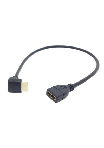 4666 Hdmi Dişi Erkek Uzatma 90 Derece Dirsek Kablosu 0.5 Metre 0.50 Cm