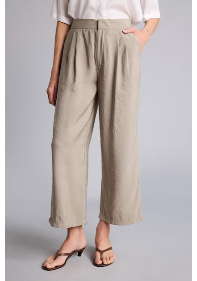 Defacto Wıde Leg Fermuarlı Normal Bel Düz Paça Tencel Pantolon H1929ax26smkh341 Haki-kh341