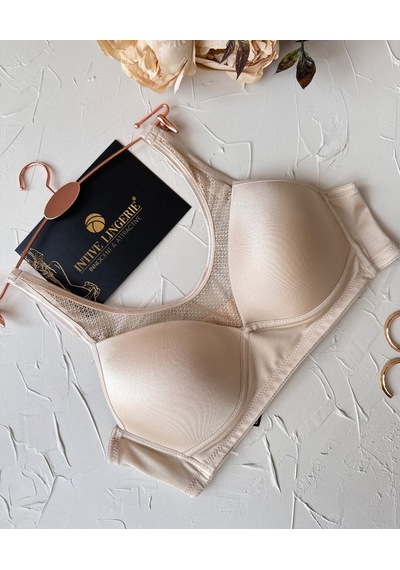 Orkide Kutulu Önü Fileli Balensiz Desteksiz Ultra Rahat Soft Cup Bej
