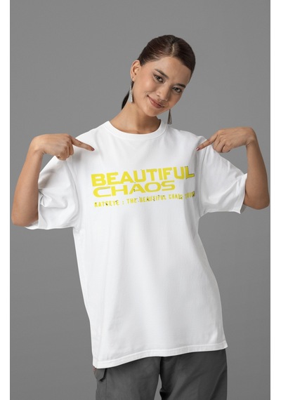 Sevbano Katseye Beautiful Chaos Kpop Müzik Grubu Sırt Baskılı Unisex Over Beyaz