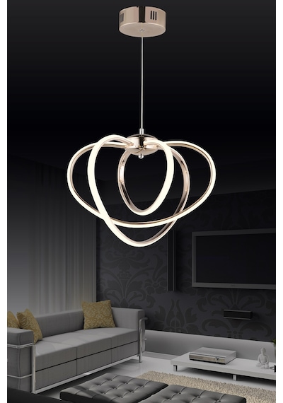 Ld 067 Model Gold 3 Renkli Salon Ve Oturma Odası İçin İdeal Alüminyum Avize, 45x70 Gold