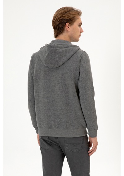 U.S. Polo Assn. Erkek Regular Fit Antrasit Melanj Şardonlu Örme Hırka 50313755-VR081