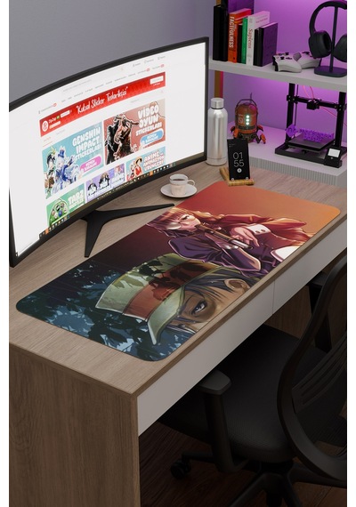 Black Lagoon Kaymaz Dikişli Kauçuk Oyuncu Mousepad V4 - 90x40 Xxl Gaming Mouse Pad Fare Altlığı