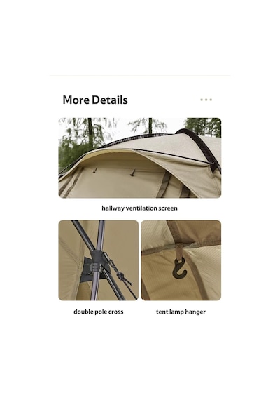 Naturehike Glamping Upf50+ Aries Beta 4-6 Kişilik Tünel Çadır Çok Renkli