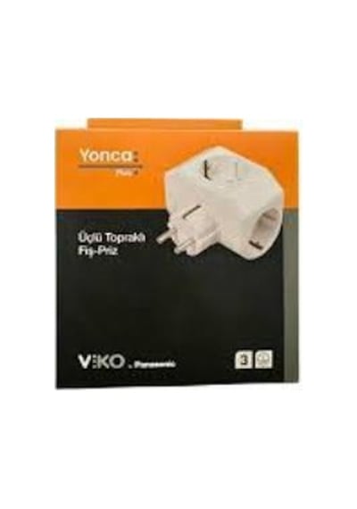 Viko Yonca Plus Üçlü Topraklı Golyat Priz Beyaz