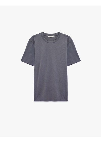 Koton Regular Fit Bisiklet Yaka Pamuklu Basic Kısa Kollu Tişört Gri 6sam10011mk