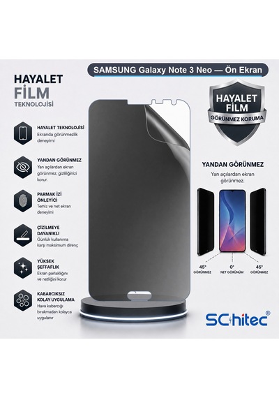 Samsung Galaxy Note 3 Neo Uyumlu Ön Yüzey Hayalet Privacy Hidrojel Ekran Koruyucu 60097456