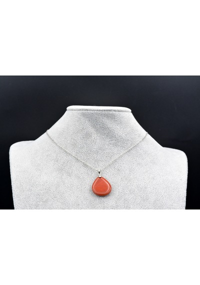 Hakiki Doğal Jasper Kolye Ucu 001 Beyaz
