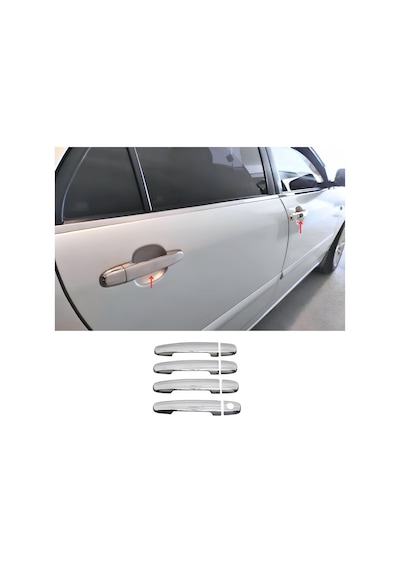 Ebal Otomotiv Toyota Corolla Uyumlu Verso Krom Kapı Kolu 4 Kapı 2004-2009 P. Çelik