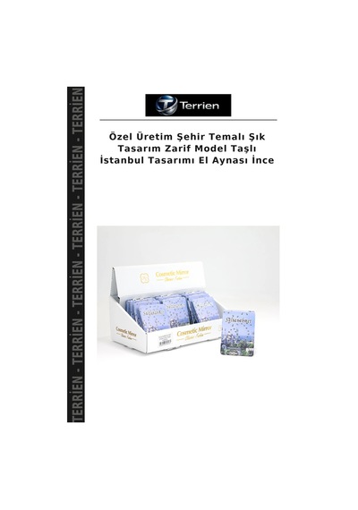 Özel Üretim Şehir Temalı Şık Tasarım Zarif Model Taşlı İstanbul Tasarımı El Aynası İnce Çok Renkli