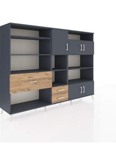 Hyperion Dolap 13 Raflı 3 Çekmeceli 5 Kapaklı 220x44x163 Antrasit-antrasit/çam Antrasıt/atlas Çam - Antrasıt Hyperion Dolap 13 Raflı 3 Çekmeceli 5 Kapaklı 220x44x163 Antrasit-antrasit/çam Antrasıt/atlas Çam - Antrasıt