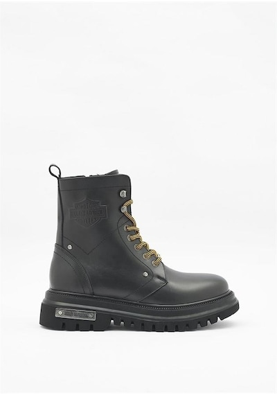 Harley Davidson Dearie Black Baskılı Deri Erkek Bot 001