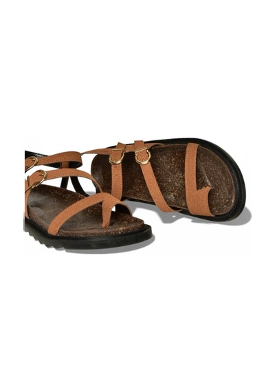 Fox Shoes Y250504002 Taba Süet Kadın Sandalet Taba