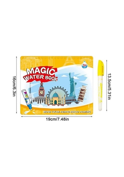 4'lü Magic Water Book Su İle Çizim Eğitici Sihirli Boyama Kitabı
