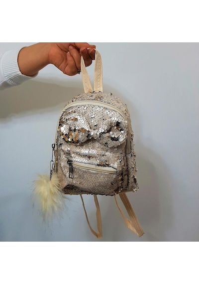 Fiyra Crn Krem Pullu Kız Çocuk Sırt Çantası 16cmx20cmx10cm Krem