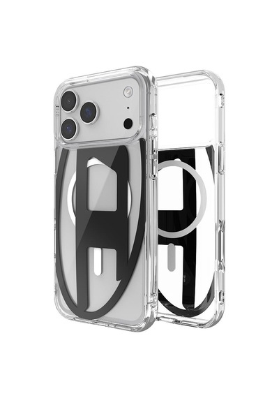 Diesel Apple iPhone 17 Pro Max Uyumlu Magsafe Destekli Oval D Metalik Kılıf - Siyah