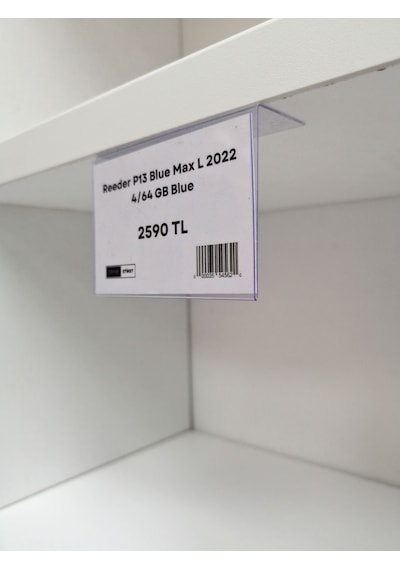 10 Adet Pvc Yapışkanlı Etiketlik Dik Açılı 6 x 4 CM Raflar İçin