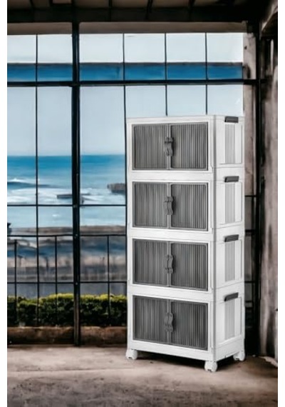 Mayaglory 4'lü Modüler Organizer Dolap Seti - Tekerlekli Ve Çok Amaçlı Saklama Çözümü, 127x54x32cm Çok Renkli