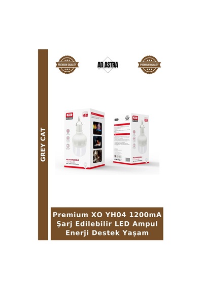 Premium Xo Yh04 1200ma Şarj Edilebilir Led Ampul Enerji Destek Yaşam