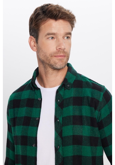 Tudors Erkek Slim Fit Dar Kesim Oduncu Düğmeli Yaka Kareli Kışlık Gömlek-32267 Çok Renkli Tudors Erkek Slim Fit Dar Kesim Oduncu Düğmeli Yaka Kareli Kışlık Gömlek-32267 Çok Renkli