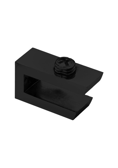 Badem10 Cam Tutucu Ahşap Raf Tutucu Cam Etejeri Metal U Tipi Mat Siyah Metal Vidalı 4 Adet Aahşap