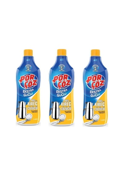 Porçöz Ekstra Güçlü Pas Ve Kireç Çözücü Önleyici 3 Adet X 1000 Ml